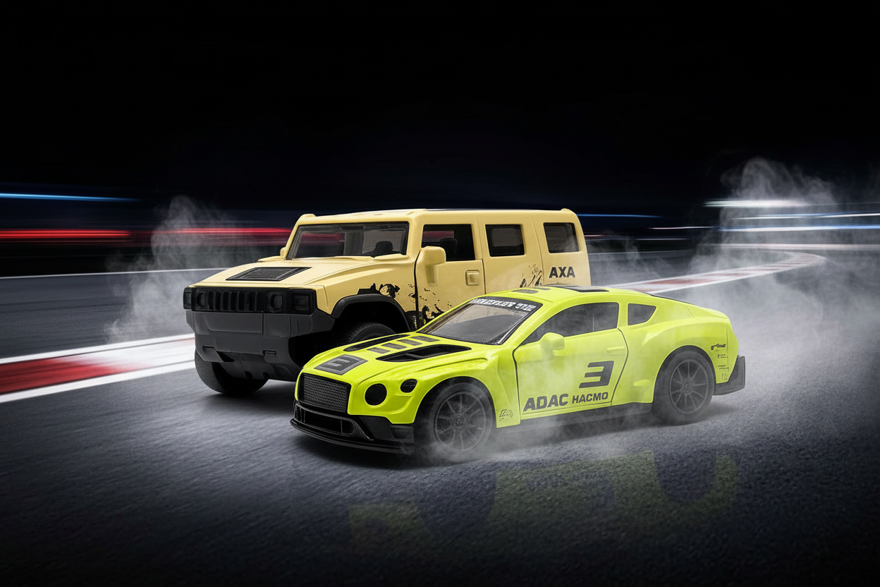 Die-Cast Hummer & Bentley Racer Combo | Pull Back Cars (Ages 3-7)