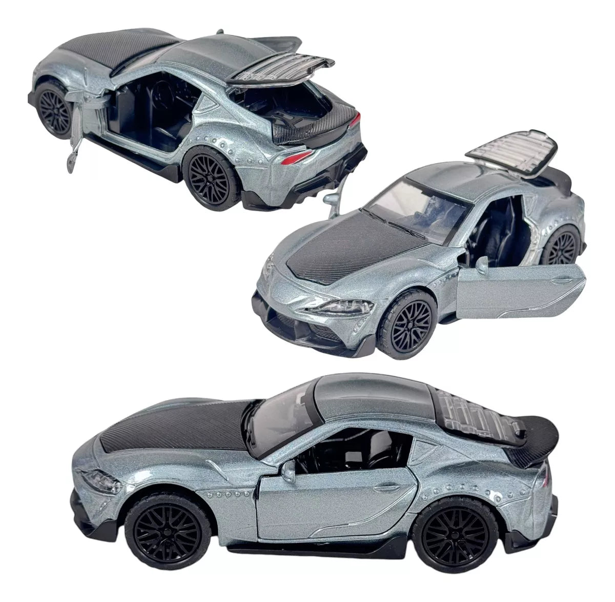 Toyota Supra 1:36 Die-Cast Metal Toy Car — Yellow & Gray