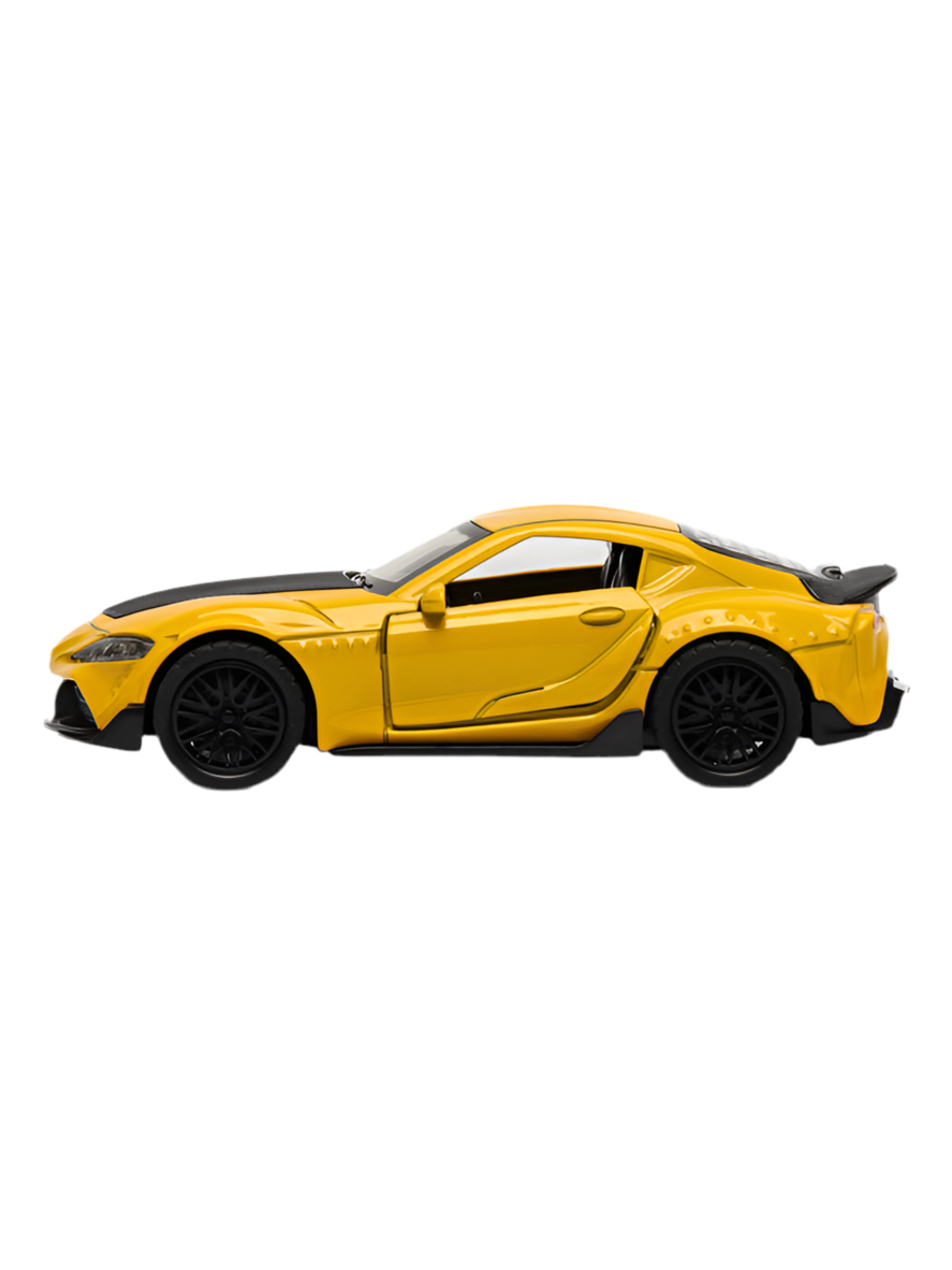 Toyota Supra 1:36 Die-Cast Metal Toy Car — Yellow & Gray