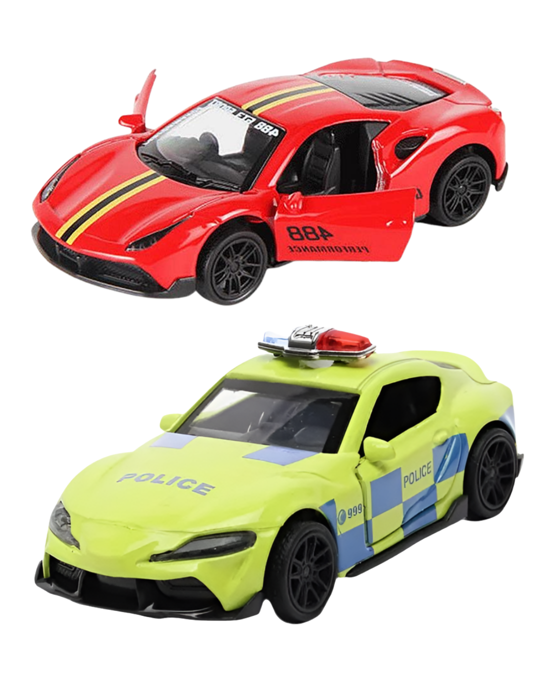Ferrari & Toyota Supra Police Die-Cast Cars (Ages 3-7)