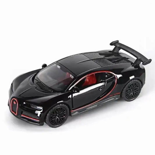 Bugatti 1:36 Die-Cast Metal Toy Car — Lights, Music & Pull-Back