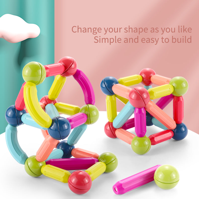 Magnetic Sticks and Balls Building Set — Set of 42 or 84 Pcs (Ages 3-7)