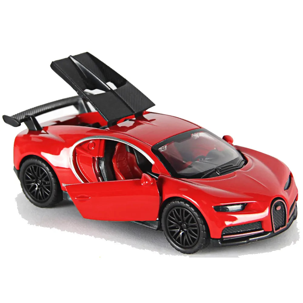 Bugatti 1:36 Die-Cast Metal Toy Car — Lights, Music & Pull-Back