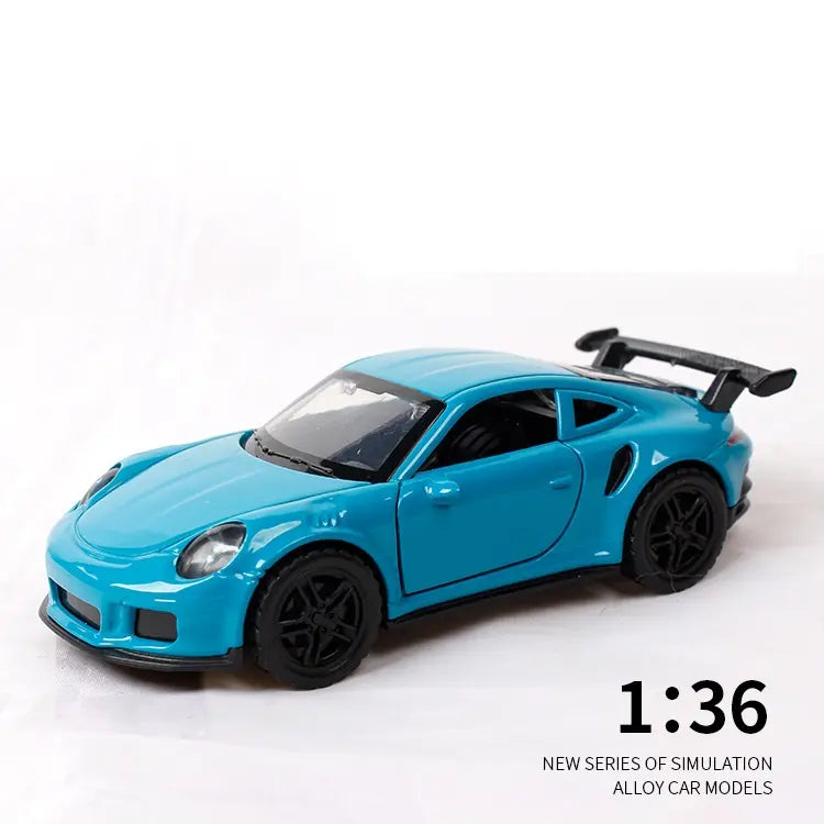 Porsche 1:36 Die-Cast Metal Toy Car — LED Lights, Music & Pull Back (Ages 3-7)