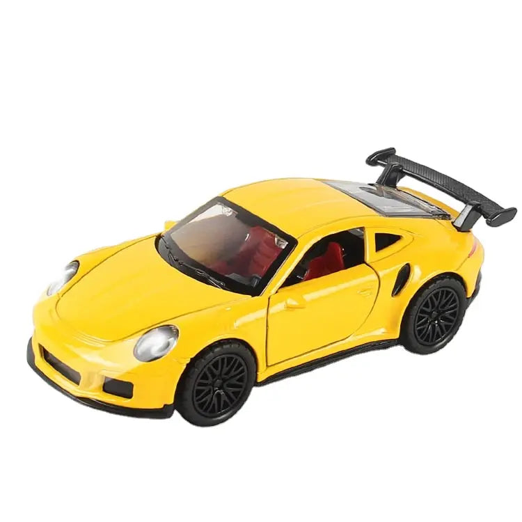 Porsche 1:36 Die-Cast Metal Toy Car — LED Lights, Music & Pull Back (Ages 3-7)