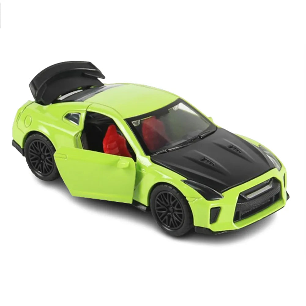 Nissan GTR 1:36 Die-Cast Metal Toy Car  - Lights, Music & Pull-Back (Ages 3-7)