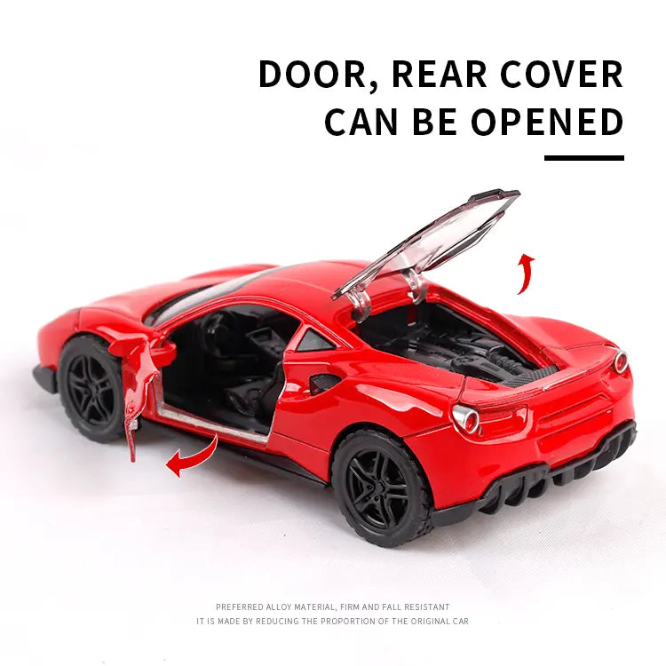 Ferrari 1:36 Die-Cast Metal Toy Car — Yellow & Red | Pull Back
