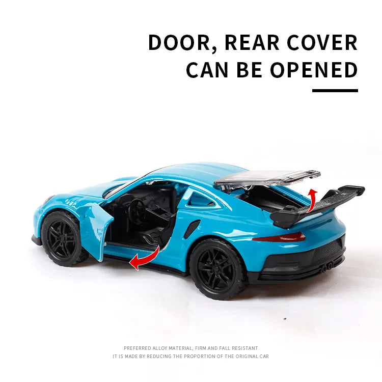 Porsche 1:36 Die-Cast Metal Toy Car — LED Lights, Music & Pull Back (Ages 3-7)