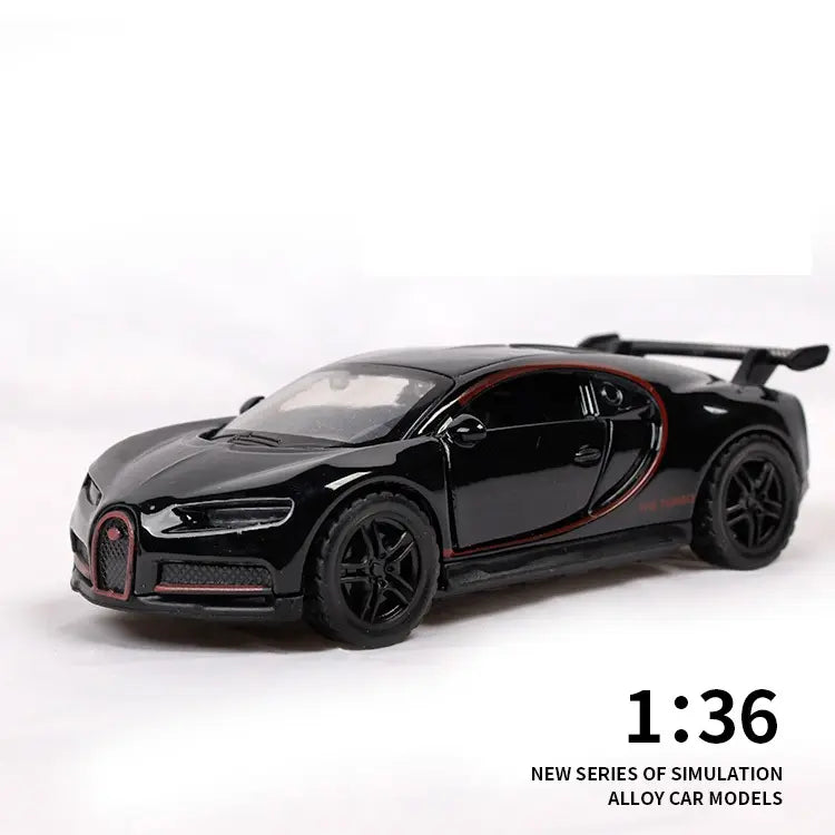 Bugatti 1:36 Die-Cast Metal Toy Car — Lights, Music & Pull-Back