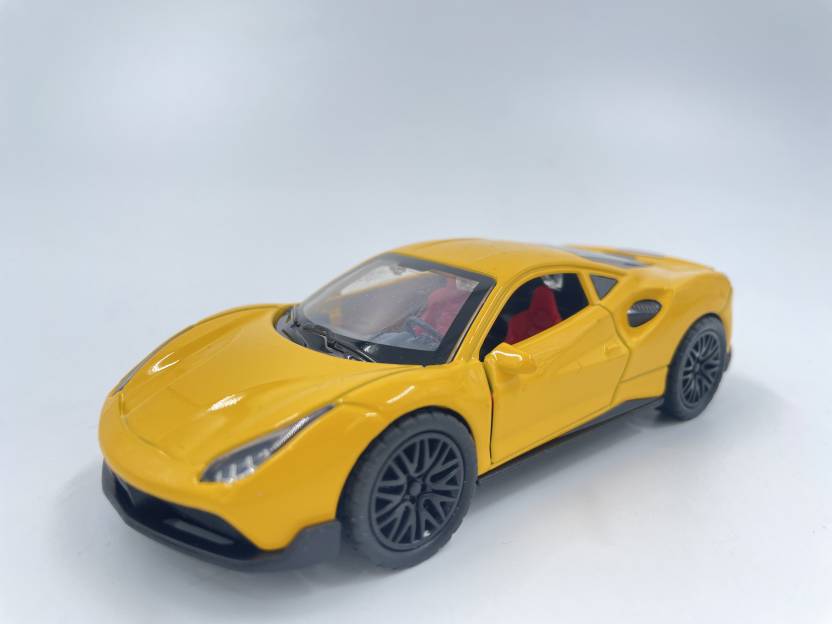 Ferrari 1:36 Die-Cast Metal Toy Car — Yellow & Red | Pull Back