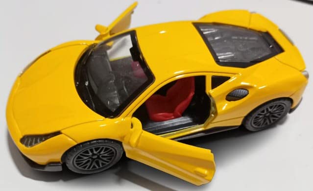 Ferrari 1:36 Die-Cast Metal Toy Car — Yellow & Red | Pull Back