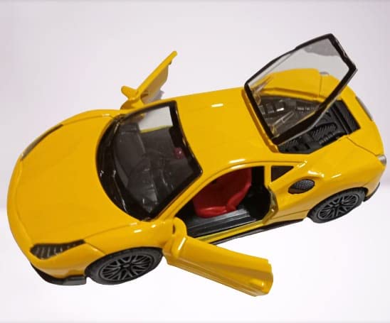 Ferrari 1:36 Die-Cast Metal Toy Car — Yellow & Red | Pull Back