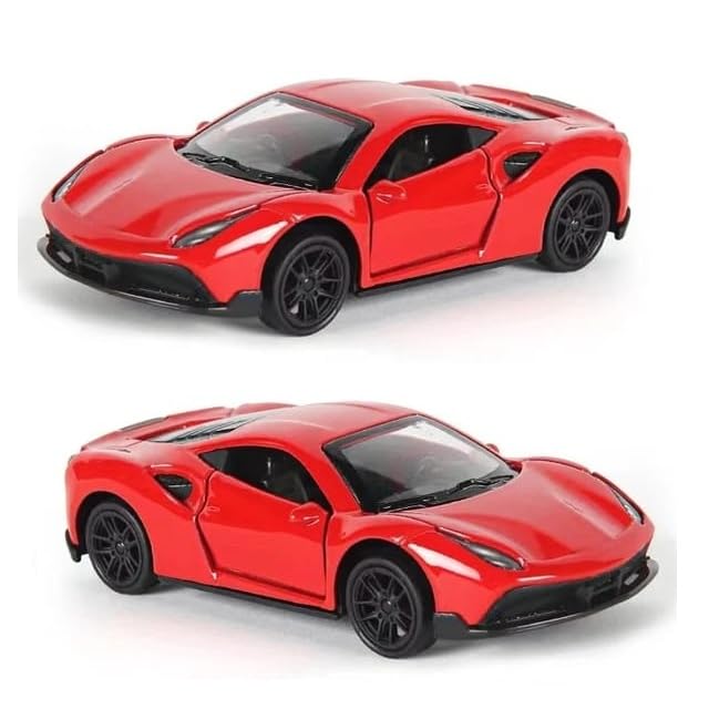 Ferrari 1:36 Die-Cast Metal Toy Car — Yellow & Red | Pull Back