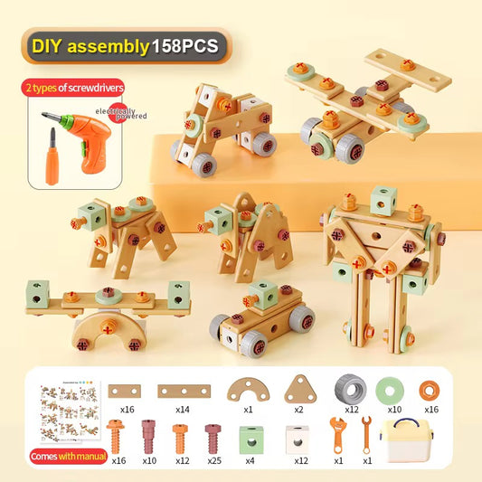 Mechanic Tool Kit for Kids | 158 Pcs | DIY STEM Toy (Ages 3-7)