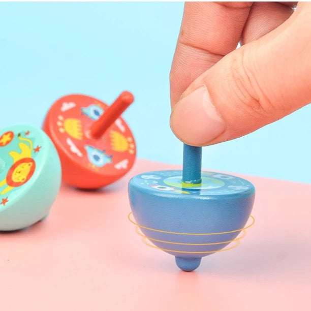 Wooden Hand-Painted Spinning Tops Lattu — Sets of 5 to 25 (Ages 3-7)