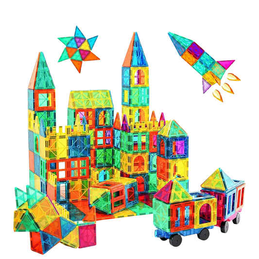 Magnetic Tiles 40 Pcs with 2 Car Chassis — STEM Building Set for Kids Ages 3–7