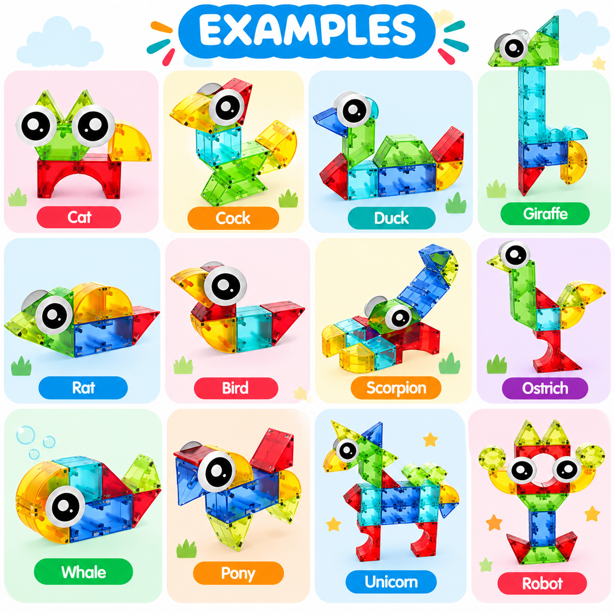 MAGIC magnetic building blocks 40 pcs easy edition STEM set – view 7
