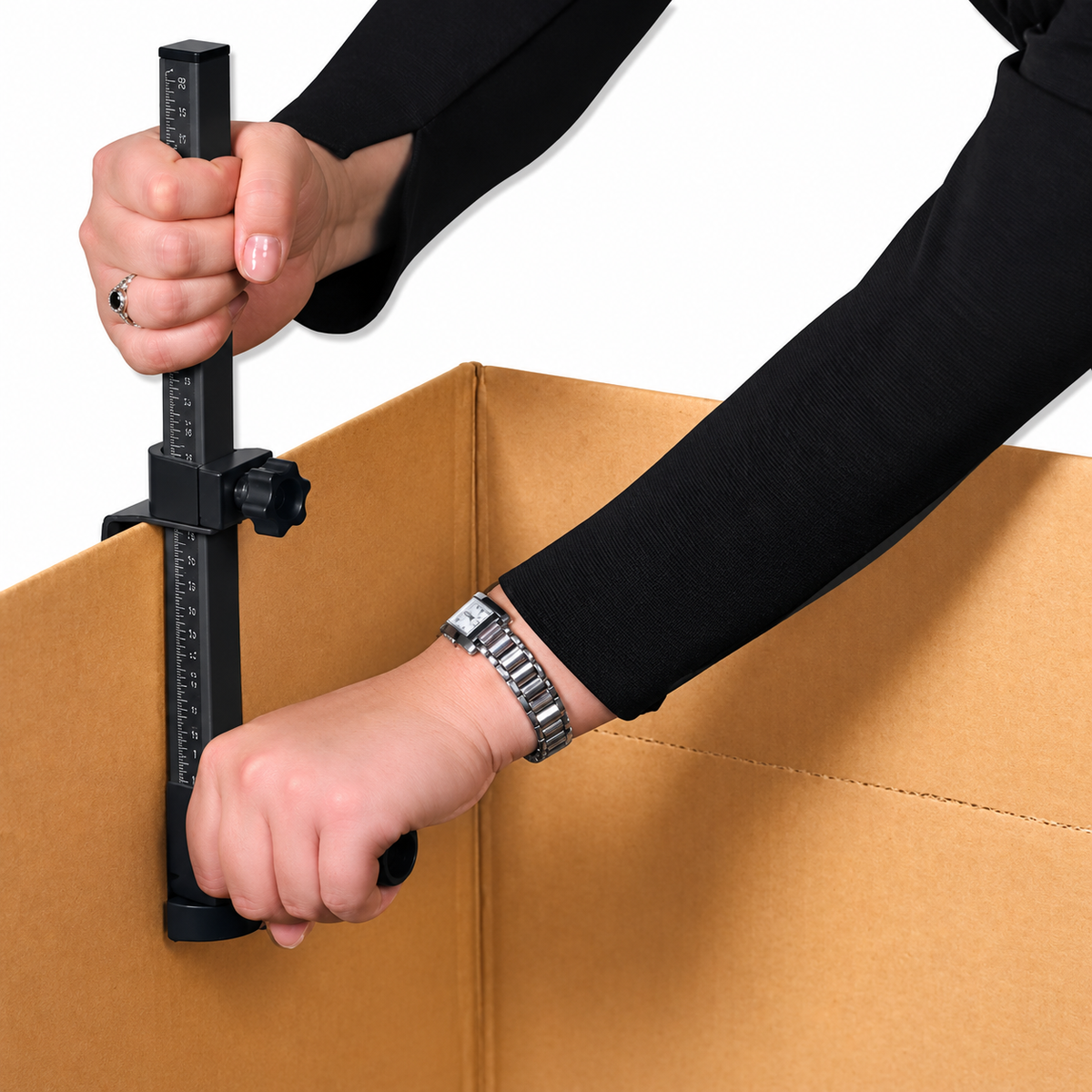 Adjustable Box Resizer & Cardboard Scoring Tool – Black