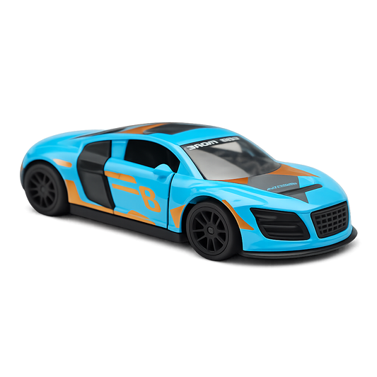Audi 1:43 Die-Cast Metal Toy Car — Pull Back & Openable Doors (Ages 3-7)