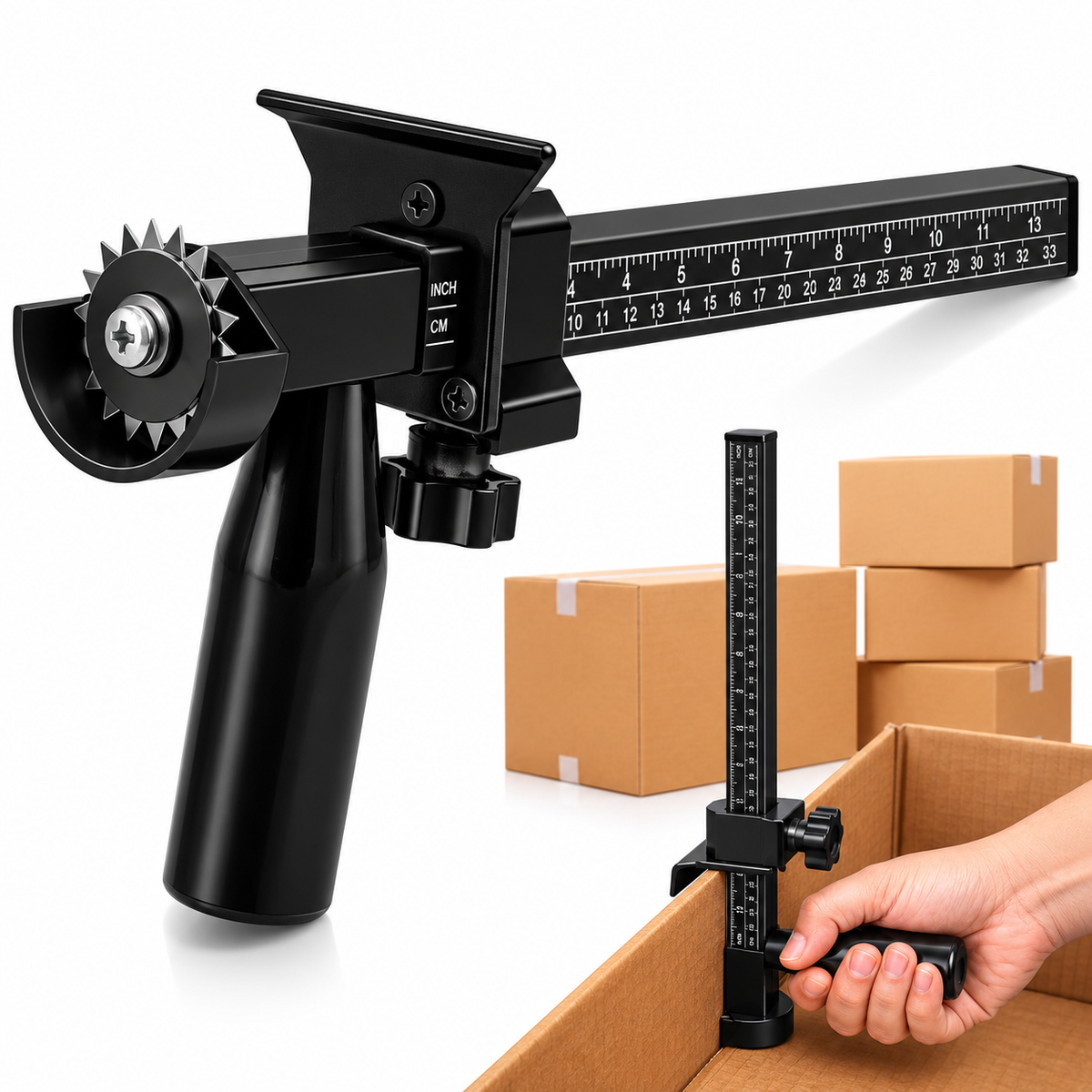 Adjustable Box Resizer & Cardboard Scoring Tool – Black