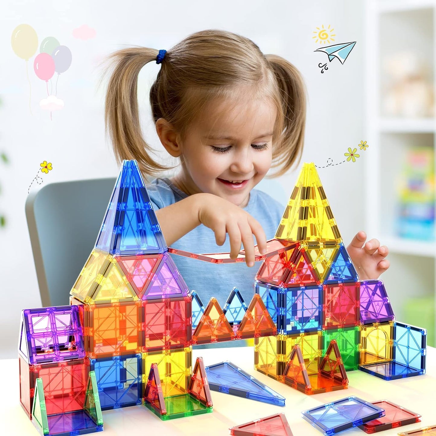 Magnetic Tiles 21 Pcs — STEM Building Set for Kids Ages 3–8