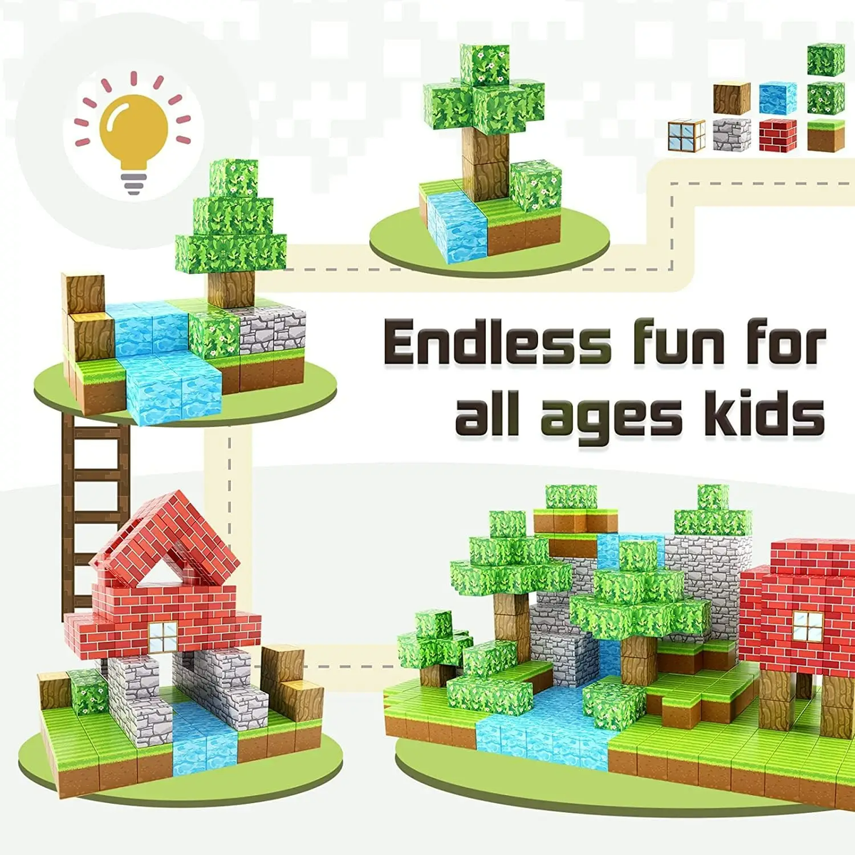 3D Magnetic Building Blocks | 63 Pcs | 2.5cm Cubes (Ages 3-7)